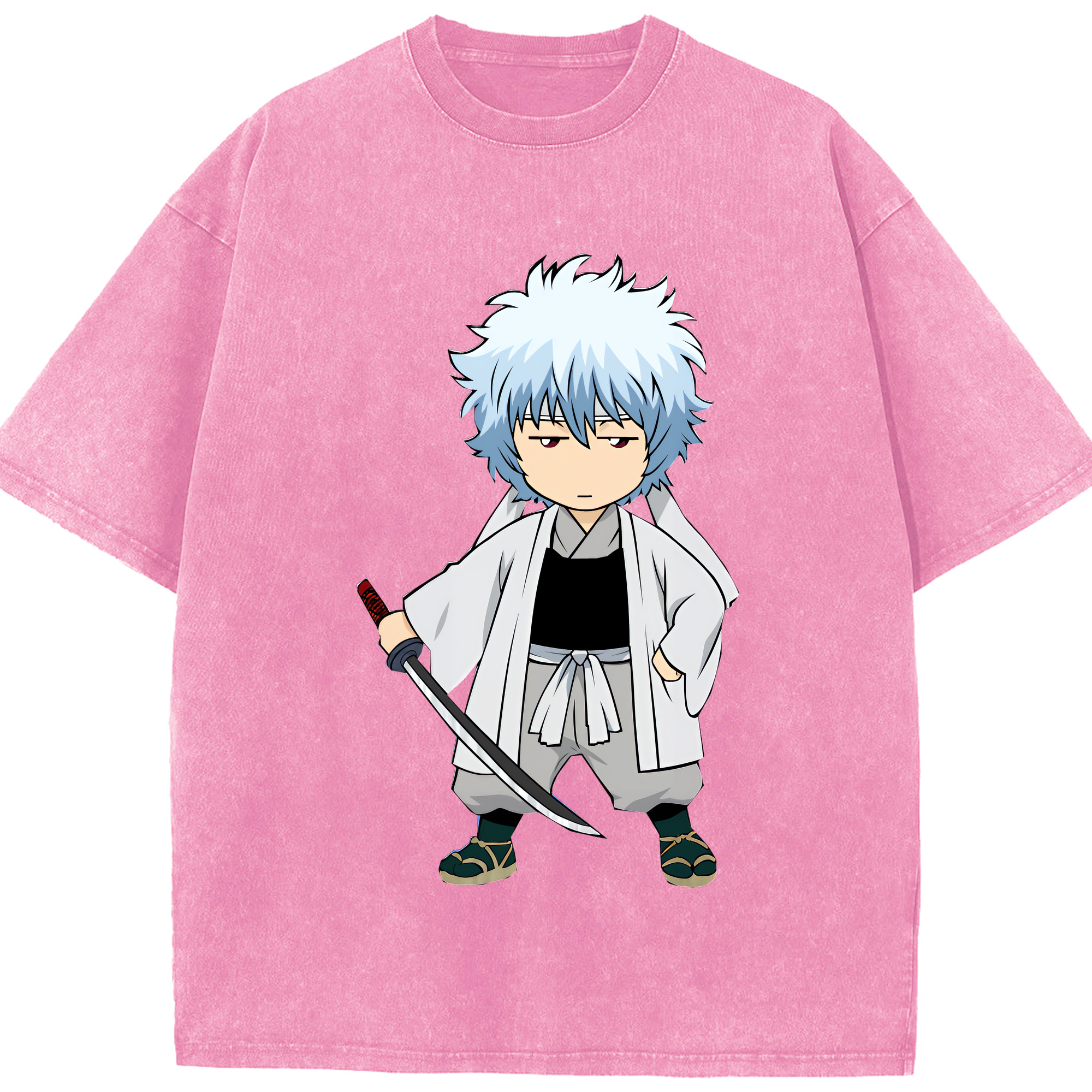 （画像用） ぎんたま 坂田銀時（さかたぎんとき） 神楽 志村新八（しむら しんぱち） GINTAMA Sakata Gintoki Kagura Shimura Shinpachi 綿100% ヴィンテージ風 半袖Tシャツ（フロントプリント）